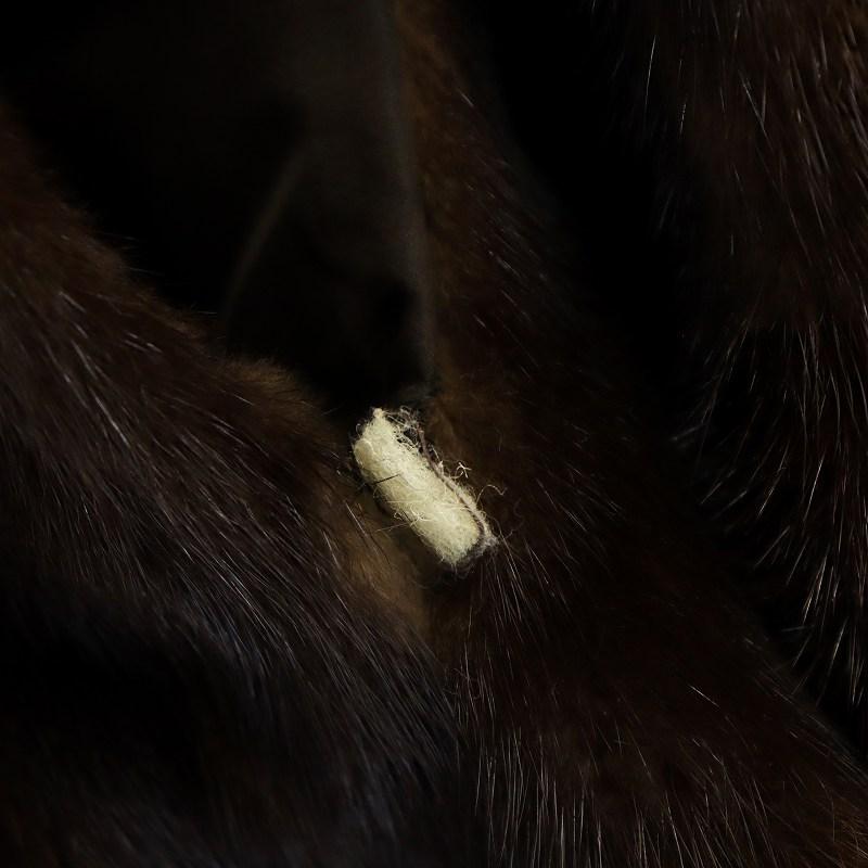 メイシーズ Macy's 毛皮コート ミドル 長袖 ミンクファー 総裏地 裏地