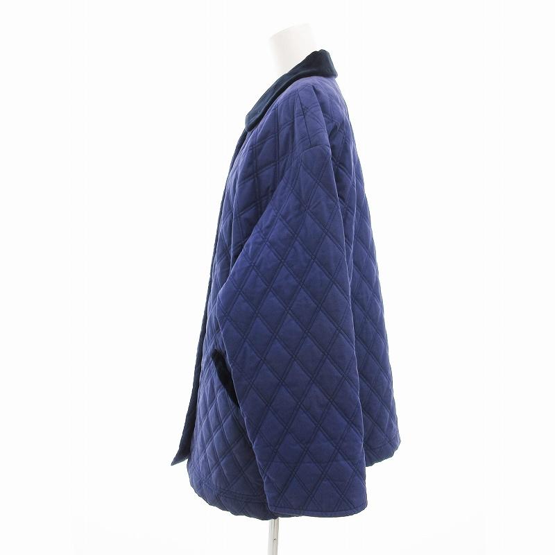 ダックス DAKS ヴィンテージ キルティングコート 切替 ベロア 9AR 紫 