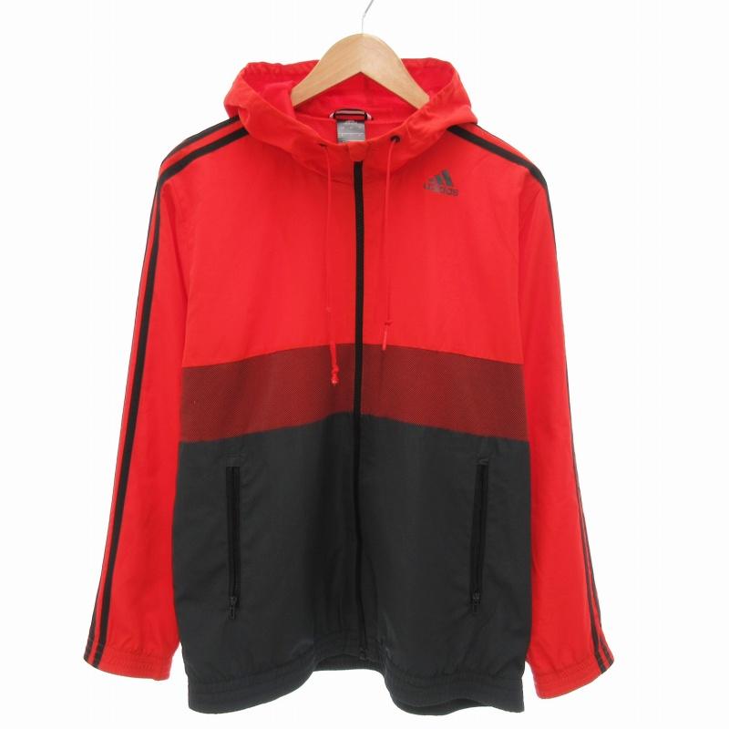 adidas アディダス ウインドブレーカー パーカー ロゴ L 赤 adidas アディダス ウインドブレーカー パーカー ロゴ L 赤