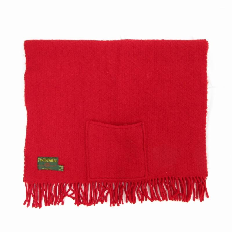 ツイードミル TWEEDMILL ストール マフラー 大判 ウール 赤 レッド /TZ
