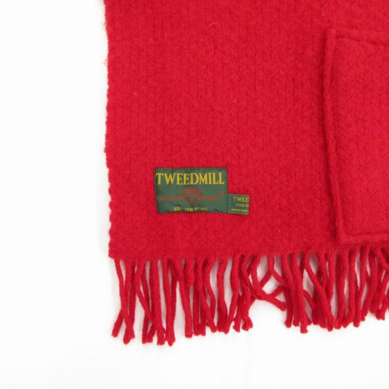 ツイードミル TWEEDMILL ストール マフラー 大判 ウール 赤 レッド /TZ