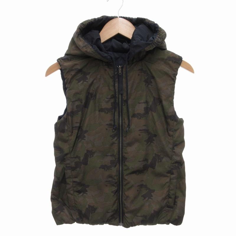 プラステ PLST リバーシブル ダウンベスト カモフラ柄 キルティング