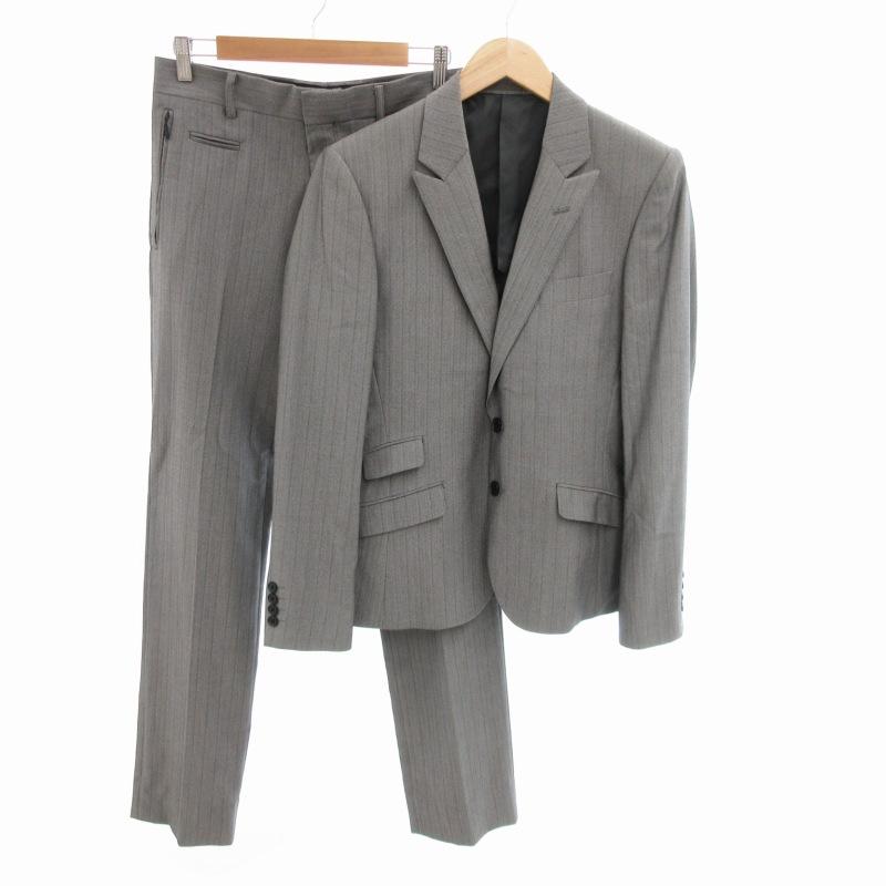 23区 パンツスーツ セットアップ サイズ違い グレー ストライプ 背抜き モルガン MORGAN ビジネススーツ セットアップ ジャケット パンツ