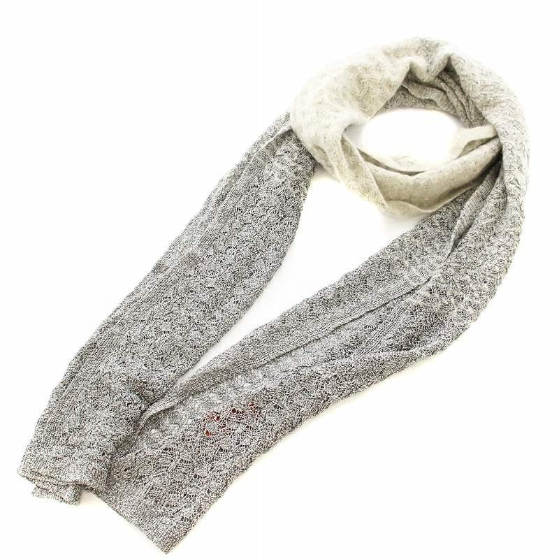 ミッソーニ　MISSONI　マフラー　ストール ショール　新品タグ付き ミッソーニ MISSONI マフラー ストール 切替 ラメ糸 グレー /KU □MT
