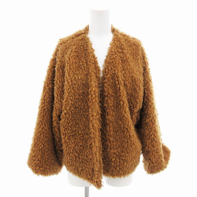 WORDTROBE ワードトローブ ジャケット ブルゾン ボタンレス 羽織り F 茶 ブラウン /FF レディース | 