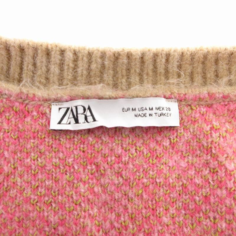 ZARA ザラ カーディガン ニット クルーネック 花柄 長袖 M ZARA ザラ カーディガン ニット クルーネック 花柄 長袖 M