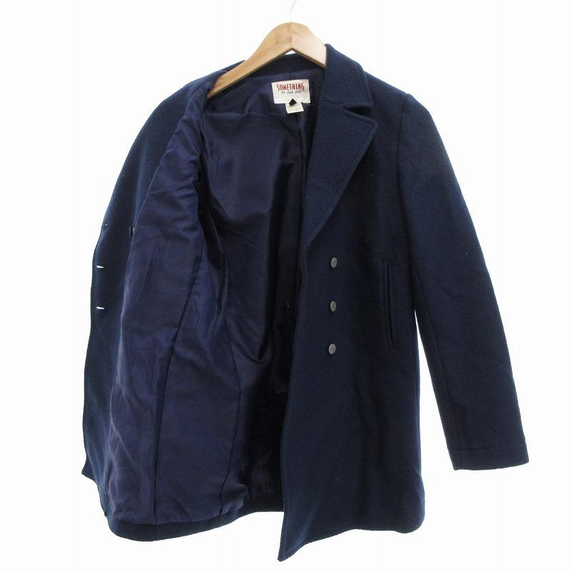 [希少×美品] MARBLES ピーコート　アウター　ネイビー　ウール SOMETHING サムシング something By Jose Levy Pコート