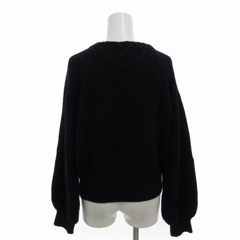 ビス ViS メタル釦ケーブル 長袖ニットセーター F 紺 ネイビー BVM