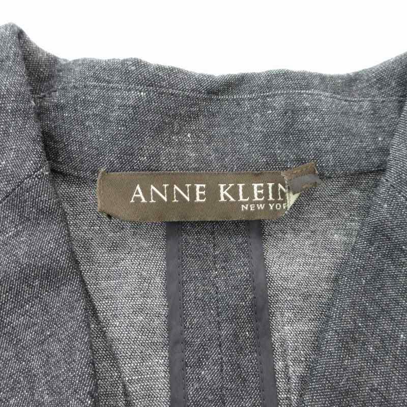 アンクライン ANNE KLEIN ジャケット 七分袖 リネン混 11 グレー /GV 