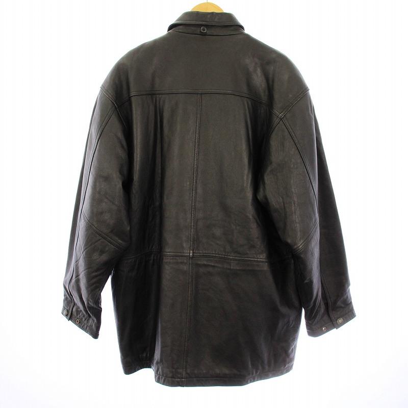 KASCHE レザージャケット 中綿 ステンカラー ジップアップ 羊革 L 黒