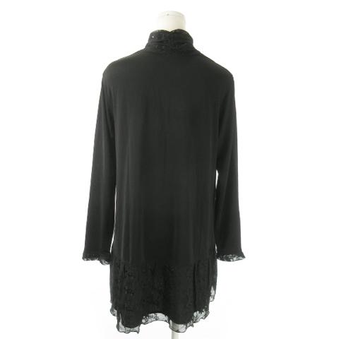 トクコプルミエヴォル☆日本製☆サイズ９☆伸縮性抜群☆レースハイネックチュニック トクコプルミエヴォル TOKUKO 1er VOL チュニック ハイネック 長袖