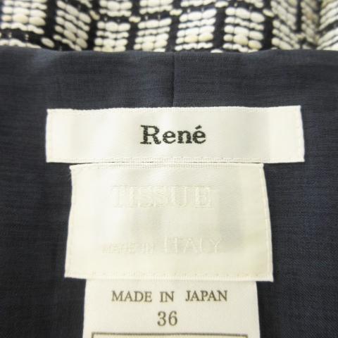Rene（ルネ） ワンピース ツイード ひざ丈 ノースリーブ タック