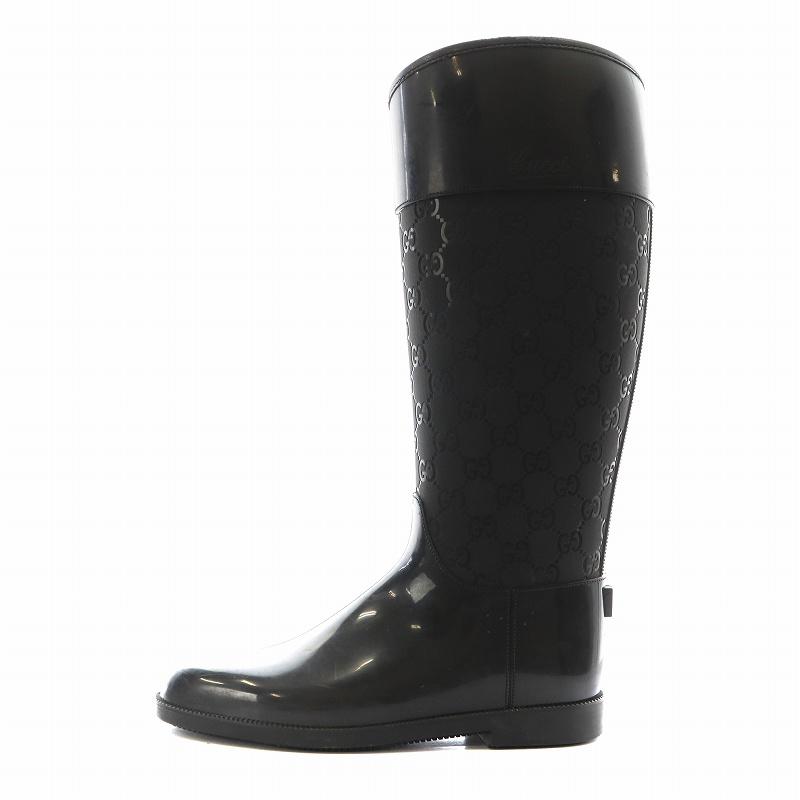 GUCCI（グッチ） GUCCI GGロゴ レインブーツ ロングブーツ ラバー 36