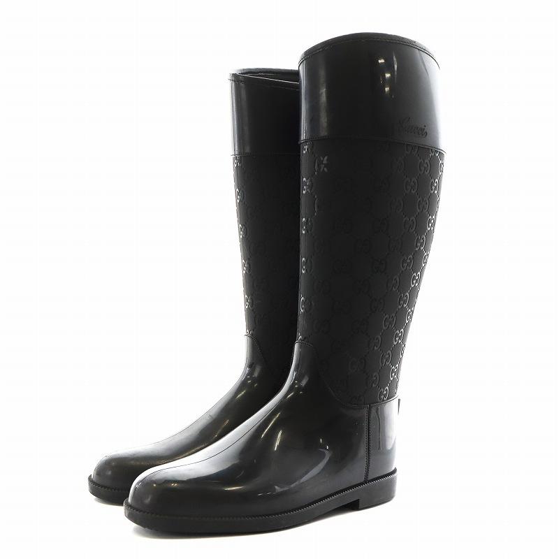 GUCCI（グッチ） GUCCI GGロゴ レインブーツ ロングブーツ ラバー 36