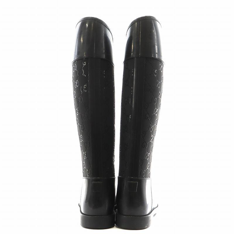 GUCCI（グッチ） GUCCI GGロゴ レインブーツ ロングブーツ ラバー 36
