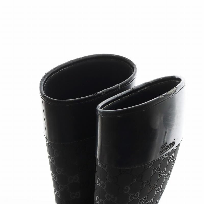 GUCCI（グッチ） GUCCI GGロゴ レインブーツ ロングブーツ ラバー 36