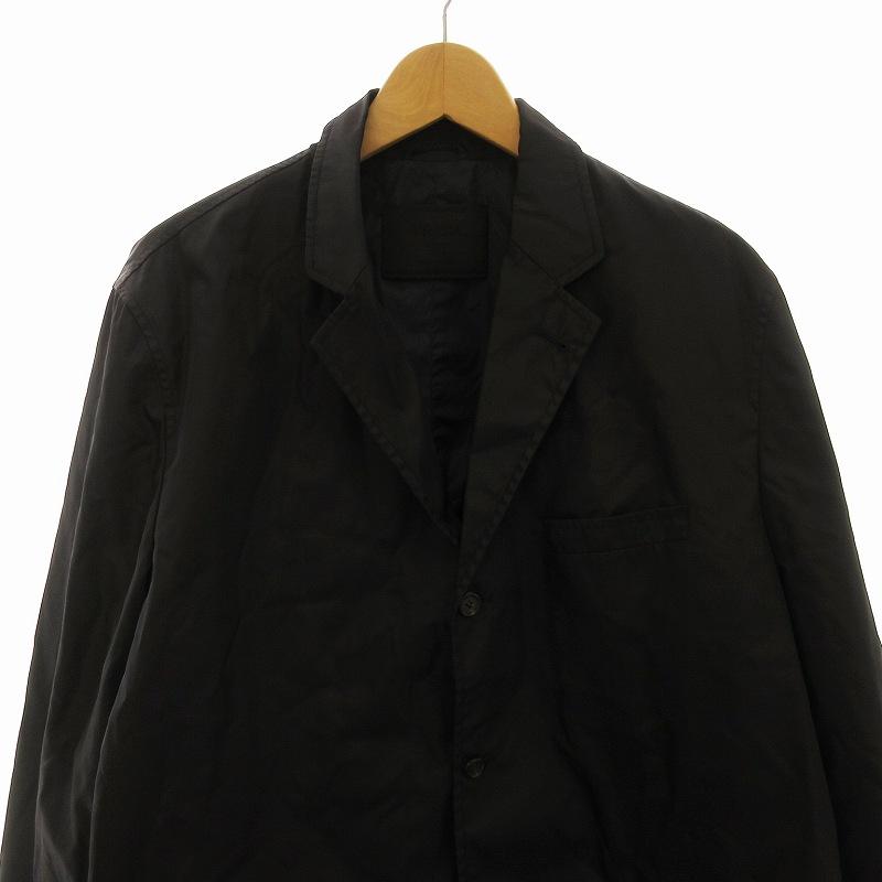 PRADA プラダ テーラードジャケット ナイロン シングル L 黒 PRADA プラダ テーラードジャケット ナイロン シングル L 黒