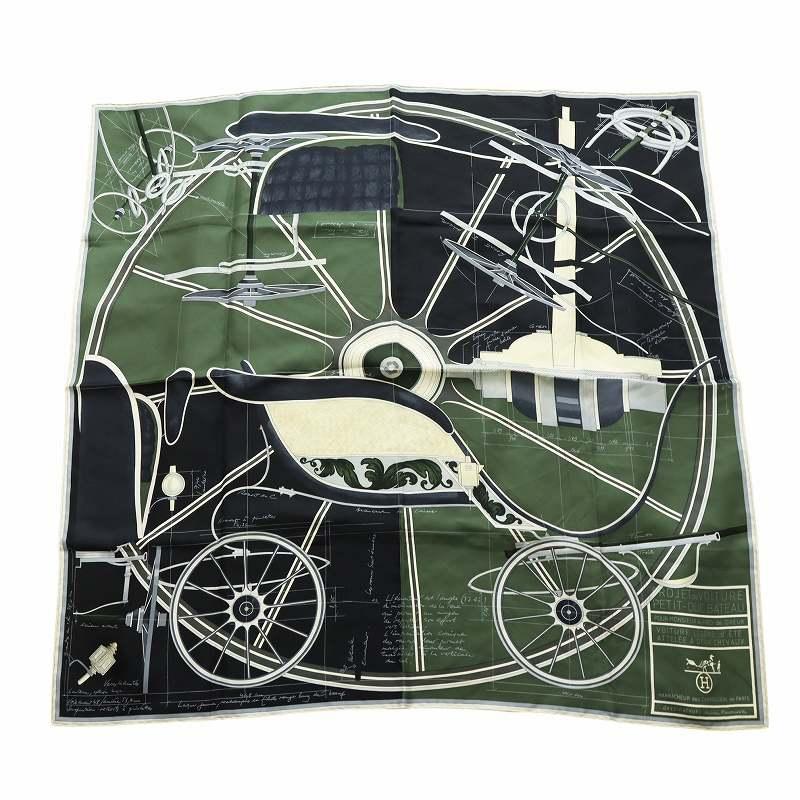 HERMES エルメス カレ90 Project de Voiture 設計図 大判 HERMES エルメス カレ90 Project de Voiture 設計図 大判