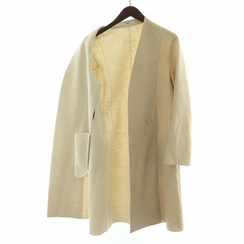 Rene（ルネ） ノーカラー ガウン コート ロング ウール 36 M ピンク