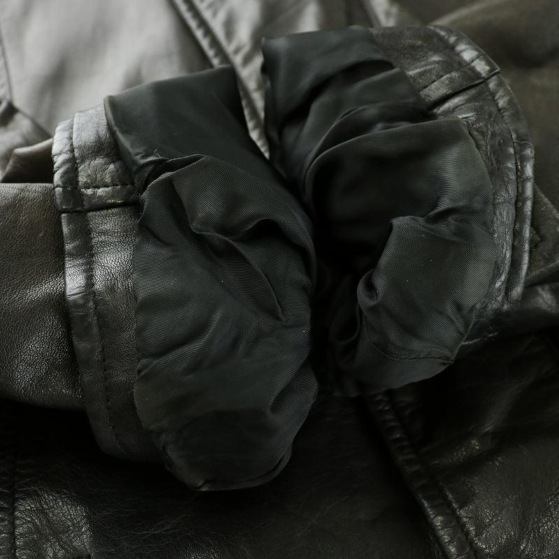 メルローズ MELROSE レザージャケット 革ジャン レザーコート 牛革 黒