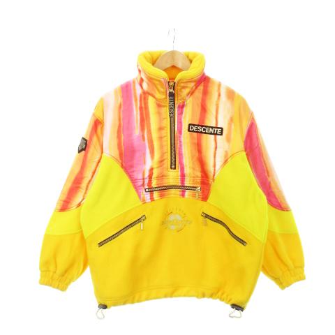 DESCENTEイエロー （上） HEADオレンジ（下）スキーウェア 上下せット デサント DESCENTE スキーウェア フリースジャケット ハーフジップ