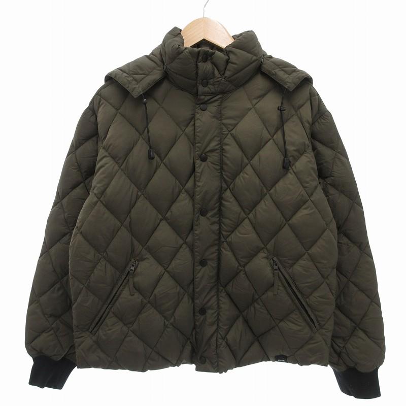 美品【ASPESI】アスペジ チェスターダウンコート Lサイズ カーキー