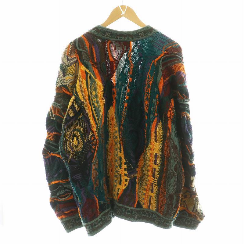 90s COOGI クージー 3D ニット カーディガン セーター ウール M