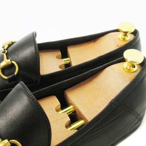 GUCCI グッチ GG ローファー スリッポン 本革 ブラック 革靴 ビジネス GUCCI（グッチ） ビジネスシューズ レザー 38.5 黒 163497 /BM メンズ