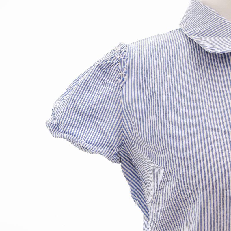 theory（セオリー） 美品 シャツ ブラウス ストライプ 半袖 S 青