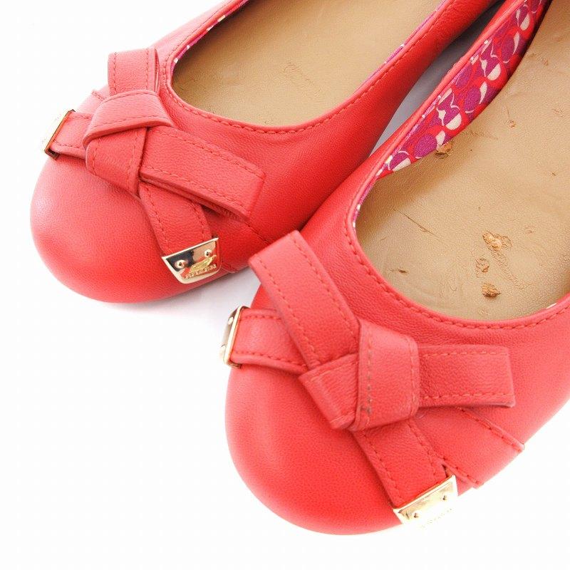 COACH（コーチ） バレエシューズ フラット ラウンドトゥ ローヒール 赤