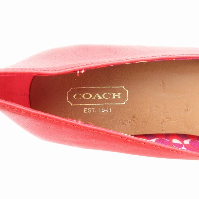 COACH（コーチ） バレエシューズ フラット ラウンドトゥ ローヒール 赤