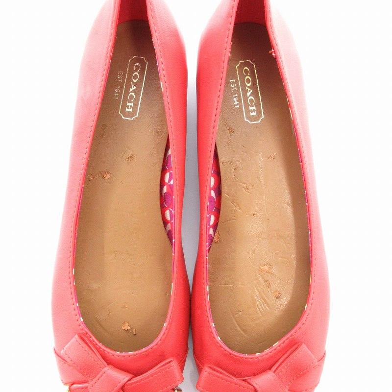 COACH（コーチ） バレエシューズ フラット ラウンドトゥ ローヒール 赤
