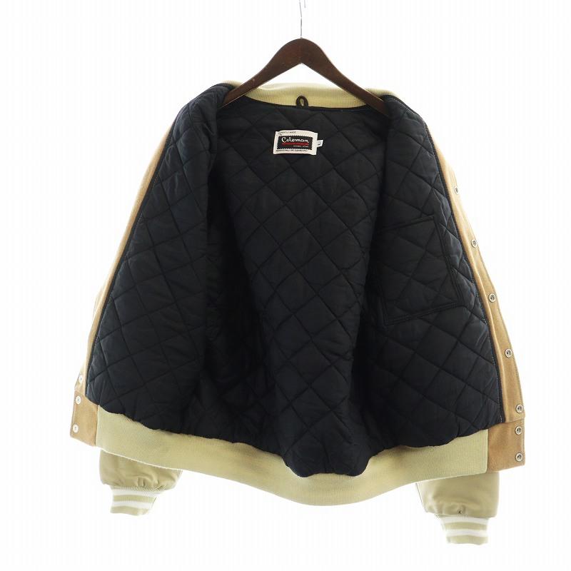 Coleman（コールマン） スタジャン ブルゾン 長袖 切替 レザー ロゴ