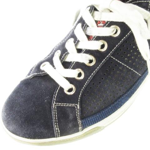 PRADA プラダ スニーカー スエード 革 パンチングメッシュ