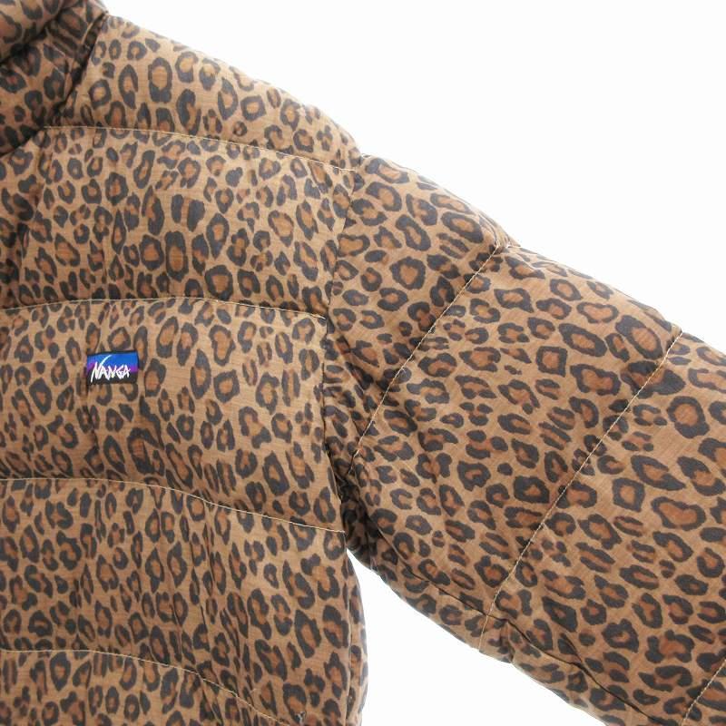 ナンガ NANGA ダウンジャケット レオパード ヒョウ柄 豹柄 総柄 L 茶