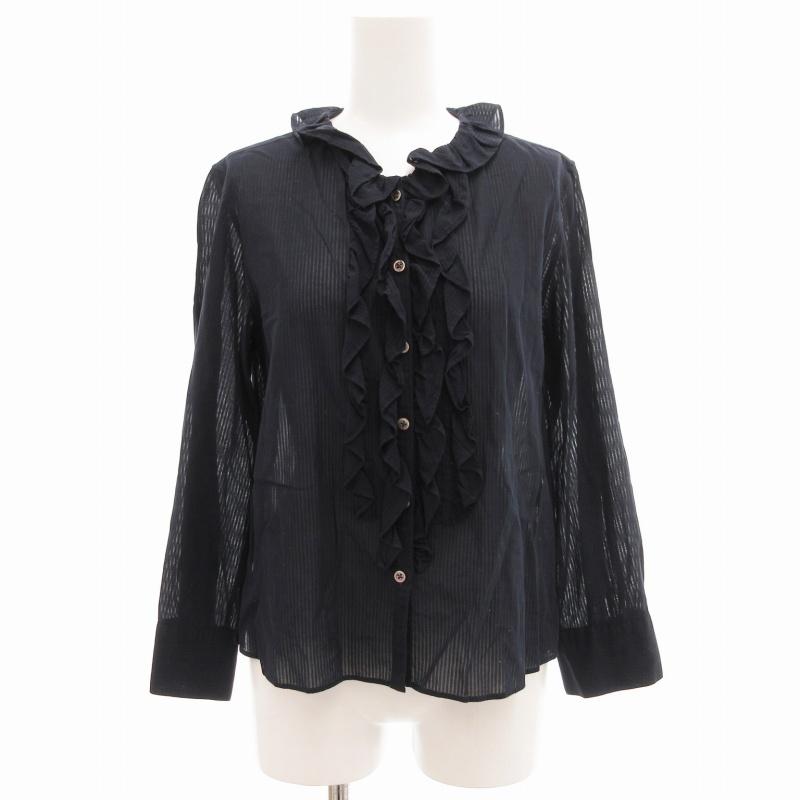 マーガレット・ハウエル シアーシャツ ネービー