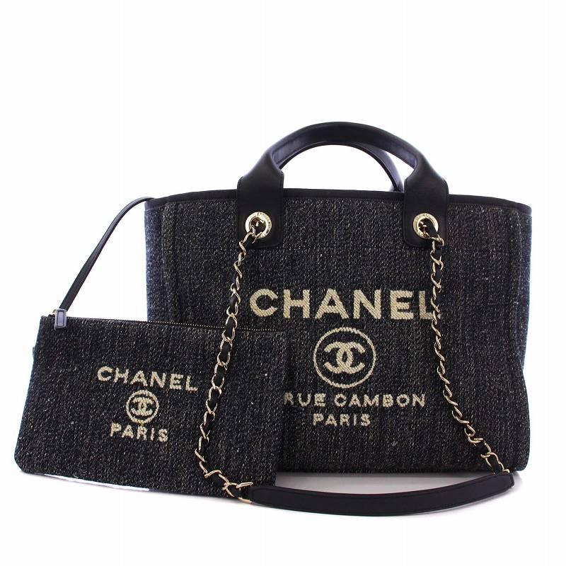 ON＾＾シャネル　ドーヴィルMM キャンバス　2way ハンド　ショルダー CHANEL（シャネル） ドーヴィルMM トートバッグ ハンドバッグ