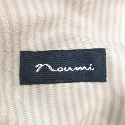 ノウミ Noumi ステンカラーコート 比翼 光沢感 絹 シルク混 LL 黒