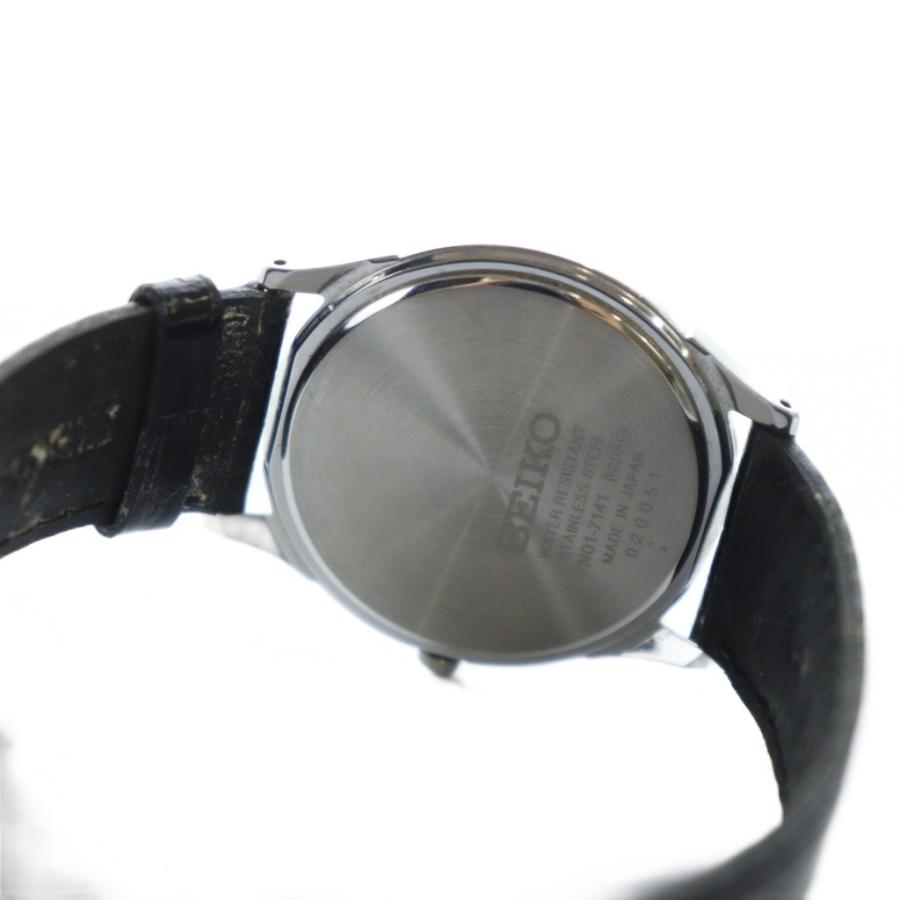 セイコー SEIKO 腕時計 ウォッチ クォーツ ラウンド レザー