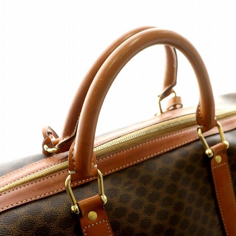 CELINE セリーヌ レザー ボストンバッグ ハンドバッグ マカダム