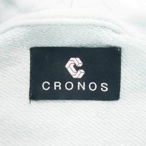 人気カラーモデル！ロゴ 　筋トレ クロノス cronos　サイズ42　白✕黒　綿 クロノス CRONOS プルパーカー スウェット 長袖 プリント