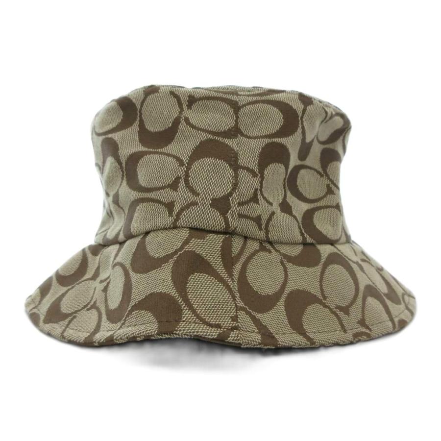 コーチ COACH バケットハット 帽子 シグネチャー 総柄 M /L 茶 