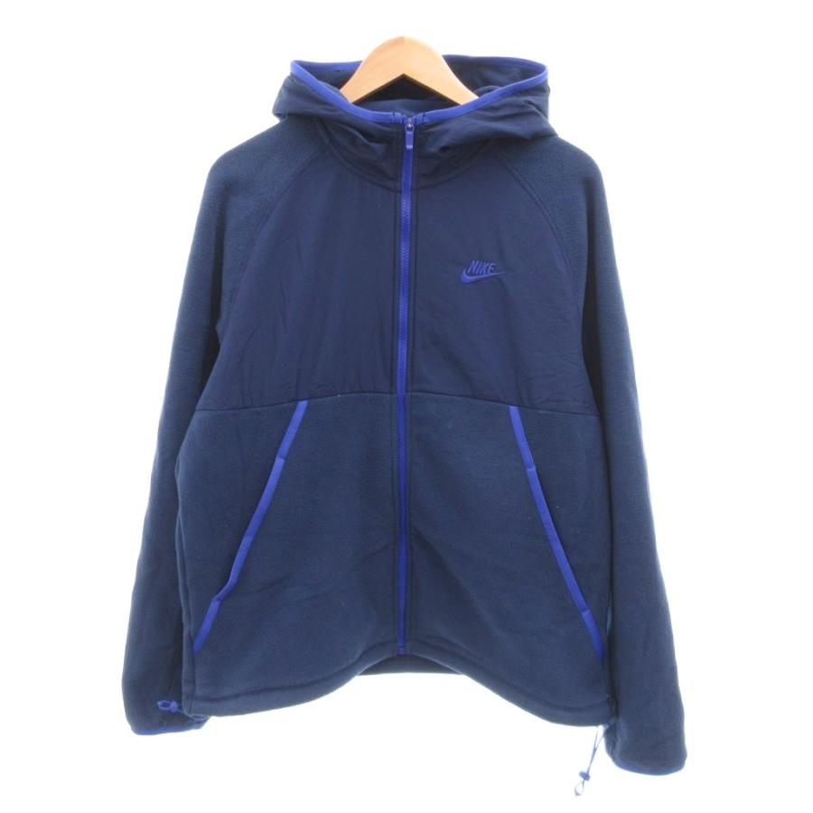 NIKE（ナイキ） フリースパーカー ジャケット ロゴ刺繍 L 青 ブルー