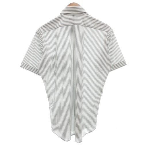 ★DANTON★ ボタンダウンシャツ/ストライプ/スナップボタン 白×薄いグレー DANTON ダントン プランサーボタンダウンシャツ 細ストライプ - メルカリ