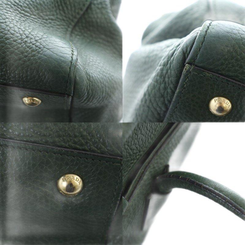 【PRADA】プラダ　レザートートバッグ　レディース　２way　カーキ PRADA（プラダ） PRADA 2WAY ショルダーバッグ ハンドバッグ トート