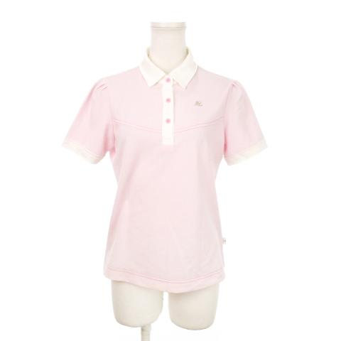 クレージュ courreges ポロシャツ メッシュ 半袖 タック ロゴ