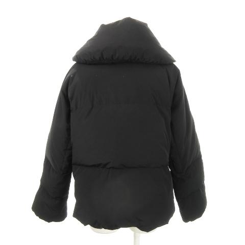 プラステ PLST ダウンジャケット ビッグカラー ダブルジップ 比翼 L 黒