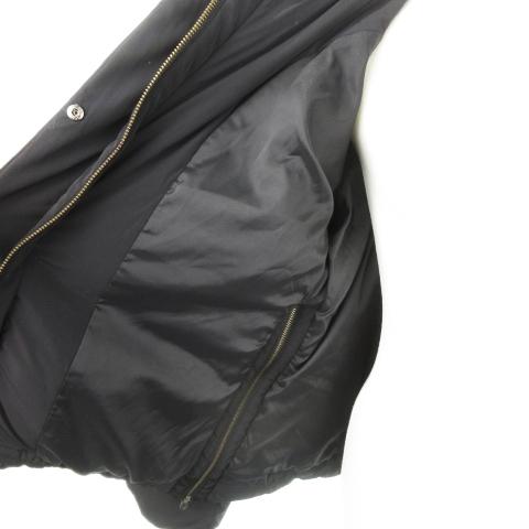 プラステ PLST ダウンジャケット ビッグカラー ダブルジップ 比翼 L 黒