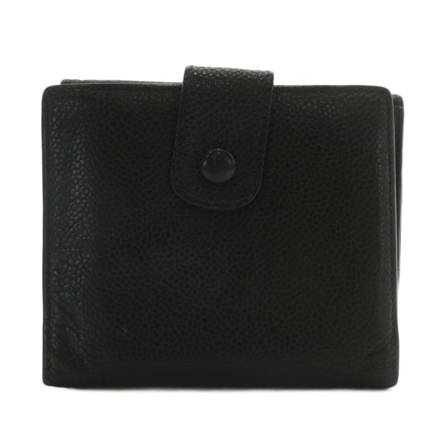 CHANEL（シャネル） 財布 二つ折り キャビアスキン レザー Wホック