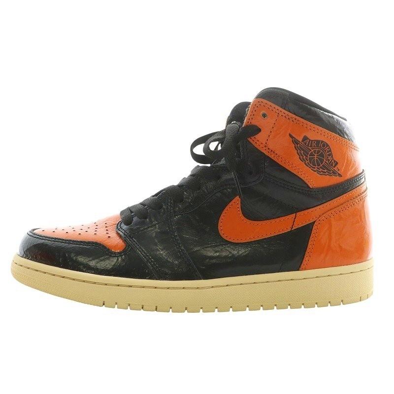 ナイキ サッカーシューズ ハイカット オレンジ黒 NIKE（ナイキ） NIKE Air Jordan 1 High Shattered Backboard 3.0